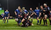 3 December 2016; Peter Dooley of Leinster goes over to score his side's first try during the Guinness PRO12 Round 10 match between Leinster and Newport Gwent Dragons at the RDS Arena in Ballsbridge, Dublin. Photo by Stephen McCarthy/Sportsfile