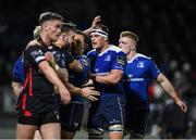 3 December 2016; Jack Conan is congratulated by Leinster team-mates after scoring his side's third try during the Guinness PRO12 Round 10 match between Leinster and Newport Gwent Dragons at the RDS Arena in Ballsbridge, Dublin. Photo by Stephen McCarthy/Sportsfile