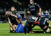 3 December 2016; Isa Nacewa of Leinster and Phil Price of Dragons both reach for the ball during the Guinness PRO12 Round 10 match between Leinster and Newport Gwent Dragons at the RDS Arena in Ballsbridge, Dublin. Photo by Seb Daly/Sportsfile
