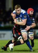 3 December 2016; Dan Leavy of Leinster is tackled by Cory Hill of Dragons during the Guinness PRO12 Round 10 match between Leinster and Newport Gwent Dragons at the RDS Arena in Ballsbridge, Dublin. Photo by Seb Daly/Sportsfile