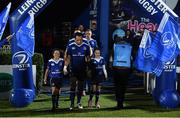 3 December 2016; Leinster mascots Saoirse Eddy, left, and Francesca O'Halloran lead the team out with captain Isa Nacewa at the Guinness PRO12 Round 10 match between Leinster and Newport Gwent Dragons at the RDS Arena in Ballsbridge, Dublin. Photo by Brendan Moran/Sportsfile