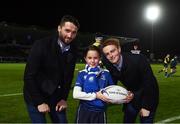 3 December 2016; Leinster matchday mascot Francesca O'Halloran with Leinster's Barry Daly, left, and Cathal Marsh prior to the Guinness PRO12 Round 10 match between Leinster and Newport Gwent Dragons at the RDS Arena in Ballsbridge, Dublin. Photo by Stephen McCarthy/Sportsfile