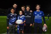 3 December 2016; Leinster matchday mascot Saoirse Eddy with Leinster's Barry Daly, left, and Cathal Marsh prior to the Guinness PRO12 Round 10 match between Leinster and Newport Gwent Dragons at the RDS Arena in Ballsbridge, Dublin. Photo by Stephen McCarthy/Sportsfile