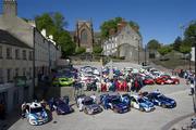23 April 2011; Drivers and co-drivers with their cars at Market Place, Armagh, before the start of the Circuit Of Ireland Rally. Picture credit: Philip Fitzpatrick / SPORTSFILE