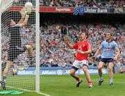 24 April 2011; Dublin goalkeeper Stephen Cluxton keeps the ball from crossing the line despite the attention of Donncha O'Connor, Cork, and team-mate Paul Brogan. Allianz Football League Division 1 Final, Dublin v Cork, Croke Park, Dublin. Picture credit: Stephen McCarthy / SPORTSFILE