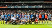 24 April 2011; The Dublin squad, back row, from left to right, Kevin McManamon, Pat Burke, Janes McCarthy, Paul Casey, Paul Brogan, Graham Cullen, Paddy Andrews, Michael Dara Macauley, Barry Cahill, Bernard Brogan, Declan Lally, Michael Savage, Michael Fitzsimons, SŽan Murray, Darragh Nelson, Paul Griffin, Denis Bastick. Front row, from left to right, Dean Kelly, Alan Hubbard, Ger Brennan, Kevin Nolan, Stephen Cluxten, Bryan Cullen, Diarmuid Connolly, Tomás Quinn, Paul Flynn, Darren Daly, Philly McMahon. Allianz GAA Football Division 1 Final, Dublin v Cork, Croke Park, Dublin. Picture credit: Dáire Brennan / SPORTSFILE