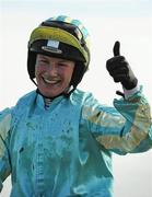 25 April 2011; Nina Carberry after winning the Ladbrokes Irish Grand National Steeplechase on Organisedconfusion. Fairyhouse Easter Festival, Fairyhouse Racecourse, Fairyhouse, Co. Meath. Picture credit: Ray McManus / SPORTSFILE