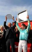 25 April 2011; Owner Grace Dunlop, jockey Nina Carberry and trainer Arthur Moore after winning the Ladbrokes Irish Grand National Steeplechase with Organisedconfusion. Fairyhouse Easter Festival, Fairyhouse Racecourse, Fairyhouse, Co. Meath. Picture credit: Ray McManus / SPORTSFILE
