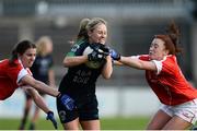 4 December 2016; Fiona Claffey of Foxrock Cabinteely in action against Eileen McElroy, left, and Joanne Geoghegan of Donaghmoyne during the All Ireland Ladies Football Senior Club Championship Final 2016 match between Donaghmoyne and Foxrock Cabinteely at Parnell Park in Dublin. Photo by Sam Barnes/Sportsfile