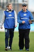 4 December 2016; Foxrock Cabinteely manager Pat Ring, left, and selector Angie McNally during the All Ireland Ladies Football Senior Club Championship Final 2016 match between Donaghmoyne and Foxrock Cabinteely at Parnell Park in Dublin. Photo by Sam Barnes/Sportsfile
