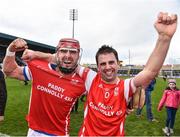 4 December 2016; John Sheanan, left, and Cian Waldron of Cuala celebrate at the end of the game AIB Leinster GAA Hurling Senior Club Championship Final match between O'Loughlin Gaels and Cuala at O'Moore Park in Portlaoise, Co Laois. Photo by David Maher/Sportsfile
