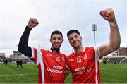 4 December 2016; Brothers Sean, left, and David Treacy of Cuala celebrate at the end of the game AIB Leinster GAA Hurling Senior Club Championship Final match between O'Loughlin Gaels and Cuala at O'Moore Park in Portlaoise, Co Laois. Photo by David Maher/Sportsfile