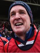 4 December 2016;  Cuala manager Mattie Kenny celebrates at the end of the  AIB Leinster GAA Hurling Senior Club Championship Final match between O'Loughlin Gaels and Cuala at O'Moore Park in Portlaoise, Co Laois. Photo by David Maher/Sportsfile