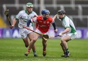 4 December 2016; Sean Treacy of Cuala in action against Paddy Deegan, left, and Eddie Kearns of O'Loughlin Gaels during the AIB Leinster GAA Hurling Senior Club Championship Final match between O'Loughlin Gaels and Cuala at O'Moore Park in Portlaoise, Co Laois. Photo by David Maher/Sportsfile