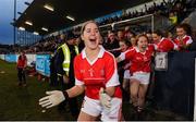 4 December 2016; The Donaghmoyne substitutes, including Hazel Kingham, left, and Rachel McConnell celebrate at the final whistle following the All Ireland Ladies Football Senior Club Championship Final 2016 match between Donaghmoyne and Foxrock Cabinteely at Parnell Park in Dublin. Photo by Sam Barnes/Sportsfile