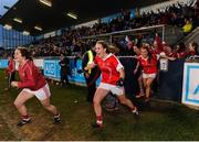 4 December 2016; The Donaghmoyne substitutes, including Louise Kelly, centre, celebrate at the final whistle following the All Ireland Ladies Football Senior Club Championship Final 2016 match between Donaghmoyne and Foxrock Cabinteely at Parnell Park in Dublin. Photo by Sam Barnes/Sportsfile