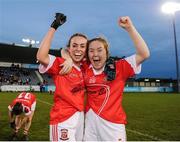 4 December 2016; Róisín Finnegan and Rachel McConnell of Donaghmoyne celebrate following the All Ireland Ladies Football Senior Club Championship Final 2016 match between Donaghmoyne and Foxrock Cabinteely at Parnell Park in Dublin. Photo by Sam Barnes/Sportsfile