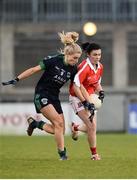 4 December 2016; Joanne Courtney of Donaghmoyne in action against Laura Nerney of Foxrock Cabinteely during the All Ireland Ladies Football Senior Club Championship Final 2016 match between Donaghmoyne and Foxrock Cabinteely at Parnell Park in Dublin. Photo by Sam Barnes/Sportsfile