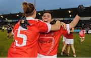 4 December 2016; Joanne Courtney, right, and Hazel Kingham of Donaghmoyne celebrate following the All Ireland Ladies Football Senior Club Championship Final 2016 match between Donaghmoyne and Foxrock Cabinteely at Parnell Park in Dublin. Photo by Sam Barnes/Sportsfile