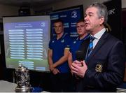 4 December 2016; Leinster president Frank Doherty speaking during the Bank of Ireland Leinster Towns Cup Draw at Wicklow RFC in Wicklow Town, Co Wicklow. Photo by Seb Daly/Sportsfile