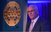 3 December 2016; Seán Walsh, Chairman of National Referee Development Committee, speaks during the GAA National Referees' Awards Banquet 2016 at Croke Park in Dublin. Photo by Cody Glenn/Sportsfile