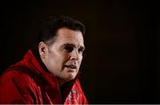 5 December 2016; Munster director of rugby Rassie Erasmus speaking during a press conference at the University of Limerick in Limerick. Photo by Diarmuid Greene/Sportsfile