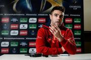5 December 2016; Conor Murray of Munster speaking during a press conference at the University of Limerick in Limerick. Photo by Diarmuid Greene/Sportsfile