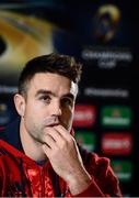 5 December 2016; Conor Murray of Munster speaking during a press conference at the University of Limerick in Limerick. Photo by Diarmuid Greene/Sportsfile