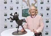 28 November 2016; Maureen Mullins, winner of the Contribution to the Industry Award, at the 2016 Horse Racing Ireland Awards at Leopardstown Racecourse in Dublin. Photo by Piaras Ó Mídheach/Sportsfile