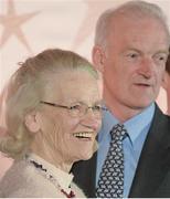 28 November 2016; Maureen Mullins, winner of the Contribution to the Industry Award, with her son, Willie Mullins, winner of the National Hunt Racing Award, at the 2016 Horse Racing Ireland Awards at Leopardstown Racecourse in Dublin. Photo by Piaras Ó Mídheach/Sportsfile