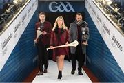 6 December 2016; Littlewoods Ireland was today unveiled as a new top tier partner of both the Gaelic Athletic Association and the Camogie Association. The online department store has signed a three-year deal with the GAA which sees them become both the GAA Hurling All-Ireland Senior Championship and Camogie National League sponsor until 2019. Pictured at the launch are, from left, Waterford hurler Austin Gleeson, former Cork camogie star Anna Geary and former Kilkenny hurler Jackie Tyrell in Croke Park, Dublin. Photo by Stephen McCarthy/Sportsfile