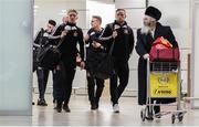 6 December 2016; Dundalk players, from left, John Mountney, Dean Shiels and Paddy Barrett on the squads arrival at Tel Aviv Ben Gurion Airport ahead of their UEFA Europa League Group D Matchday 6 match against Maccabi Tel Aviv. Photo by Nir Keidir/Sportsfile
