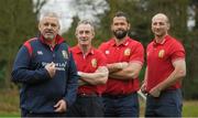 7 December 2016; British & Irish Lions head coach Warren Gatland, left, with his coaching team Rob Howley, Andy Farrell and Steve Borthwick during the announcement of the British & Irish Lions management team at Carton House in Maynooth, Co Kildare. Photo by Brendan Moran/Sportsfile