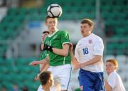28 April 2011; Paul Mannion, Republic of Ireland U18, in action against Johnathan Barden, England U18. Centenary Shield, Republic of Ireland U18 v England U18, Tallaght Stadium, Tallaght, Co. Dublin. Picture credit: Pat Murphy / SPORTSFILE
