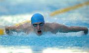 28 April 2011; Niall Wynn, from St Pauls Swimming Club, Dublin, on his way to winning the 200m Butterfly at the Irish National Long Course Swimming Championships 2011. National Aquatic Centre, Abbotstown, Co. Dublin. Picture credit: Matt Browne / SPORTSFILE
