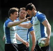 29 April 2011; Leinster's Brian O'Driscoll, Sean O'Brien, and Shane Horgan during the Captain's Run ahead of their Heineken Cup Semi-Final match against Toulouse on Saturday. Leinster Rugby Squad Captain's Run, Aviva Stadium, Lansdowne Road, Dublin. Picture credit: Brian Lawless / SPORTSFILE
