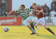 29 April 2011; Gary McCabe, Shamrock Rovers, in action against Paul Sinnot, Galway United. Airtricity League Premier Division, Galway United v Shamrock Rovers, Terryland Park, Galway. Picture credit: Ray Ryan / SPORTSFILE