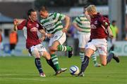 29 April 2011; Stephen Rice, Shamrock Rovers, in action against Shane Keogh and Sean Kelly, right, Galway United. Airtricity League Premier Division, Galway United v Shamrock Rovers, Terryland Park, Galway. Picture credit: Ray Ryan / SPORTSFILE
