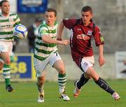 29 April 2011; Gary McCabe, Shamrock Rovers, in action against Gary Kelly, Galway United. Airtricity League Premier Division, Galway United v Shamrock Rovers, Terryland Park, Galway. Picture credit: Ray Ryan / SPORTSFILE
