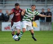 29 April 2011; Stephen Feeney, Galway United, in action against Stephen Rice, Shamrock Rovers. Airtricity League Premier Division, Galway United v Shamrock Rovers, Terryland Park, Galway. Picture credit: Ray Ryan / SPORTSFILE