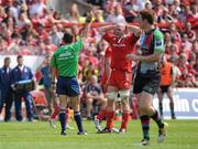 30 April 2011; Paul O'Connell, Munster, looks on as referee Romain Poite gives a decision against his side. Amlin Challenge Cup Semi-Final, Munster v Harlequins, Thomond Park, Limerick. Picture credit: Matt Browne / SPORTSFILE