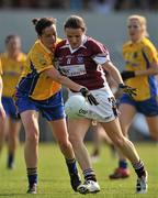 30 April 2011; Emma Morris, Westmeath, in action against Michelle Walsh, Roscommon. Bord Gais Energy National Football League Division Four Final, Westmeath v Roscommon, Cusack Park, Ennis, Co. Clare. Picture credit: David Maher / SPORTSFILE