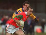 16 December 2001; Anthony Mernagh of Rathnew in action against Mark Foley of Na Fianna during the AIB Leinster Senior Club Football Championship Final match between Na Fianna and Rathnew at St Conleth's Park in Newbridge, Kildare. Photo by Brendan Moran/Sportsfile