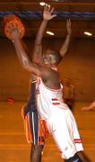 2 December 2001; Ricardo Leonard of Frosties Tigers Tralee during the ESB Men's Superleague match between Dart Killester and Frosties Tigers Tralee at IWA in Clontarf, Dublin. Photo by Brendan Moran/Sportsfile