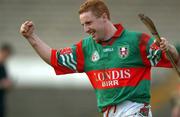 16 December 2001; Simon Whelahan of Birr celebrates scoring his side's second goal during the AIB Leinster Club Senior Hurling Final Replay match between Birr and Castletown at Nowlan Park in Kilkenny. Photo by Damien Eagers/Sportsfile