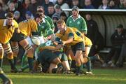 22 December 2001; Josh Valentine of Australia throws the ball out of a ruck during the International Schools Friendly match between Ireland and Australia at Temple Hill in Cork. Photo by Matt Browne/Sportsfile
