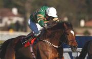 29 December 2001; Istabraq, with Charlie Swan up, on their way to winning the Tote December Festival Hurdle on Day Four of the Leopardstown Christmas Festival at Leopardstown Racecourse in Dublin. Photo by Pat Murphy/Sportsfile