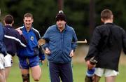 28 November 2001; Castletown manager Paddy Kirwan  speaks to his players during a Castletown training session in Castletown, Laois. Photo by Matt Browne/Sportsfile