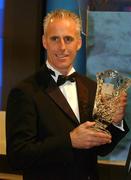 4 January 2002; Mick McCarthy is was presented with the RTE / Hibernian Sports Personality of the Year Award at the Burlington Hotel, Dublin. Photo by Ray McManus/Sportsfile