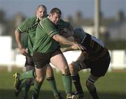 5 January 2002; Peter Bracken of Connacht is tackled by Fulvio Pennesse of Roma during the Parker Pen Shield Pool 4 Round 5 match between Connacht and Roma at the Sportsground in Galway. Photo by Damien Eagers/Sportsfile